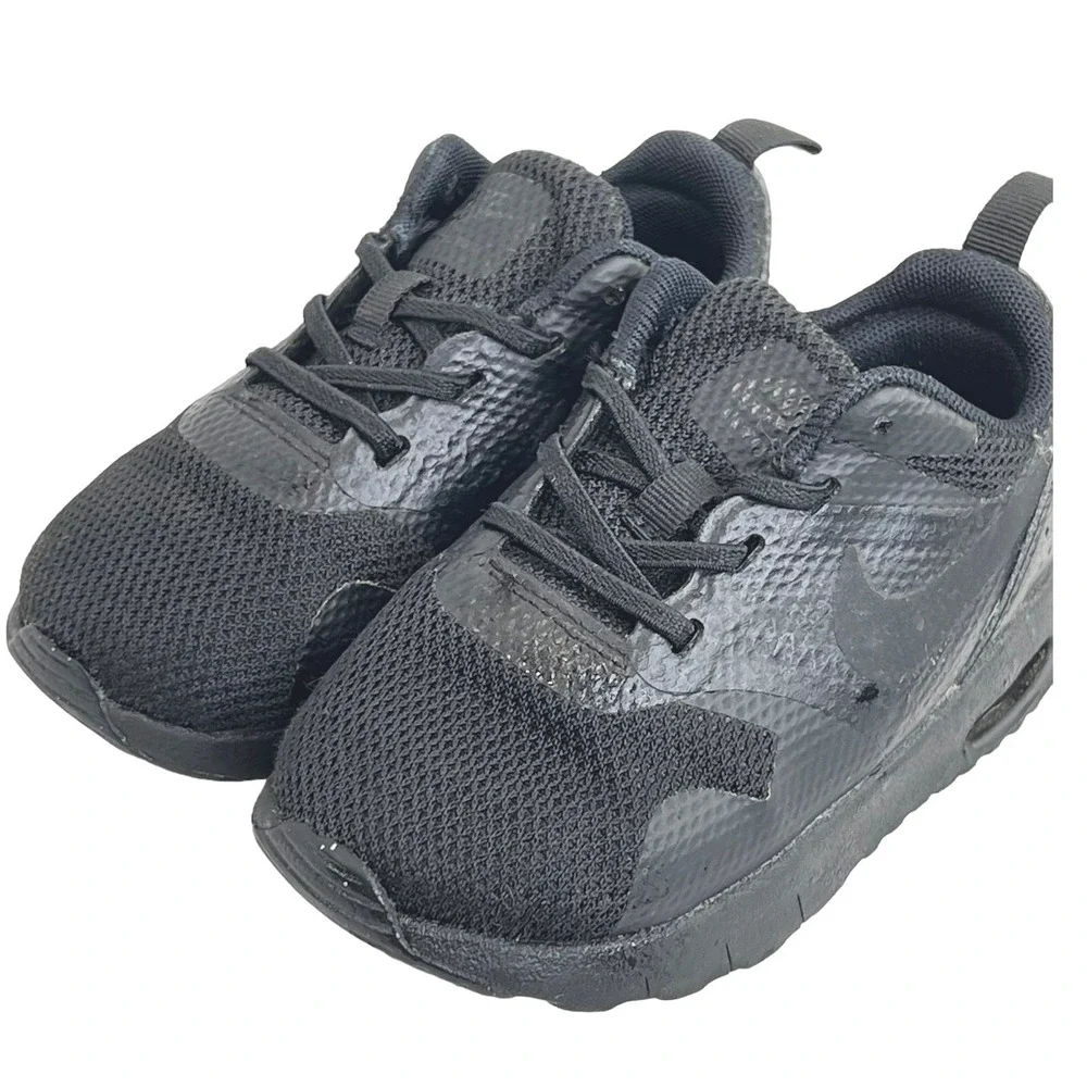 Nike Air Max Tavas‎ Sneakers Kids Size 7C Black Low Top Athletic Shoes Lace Up